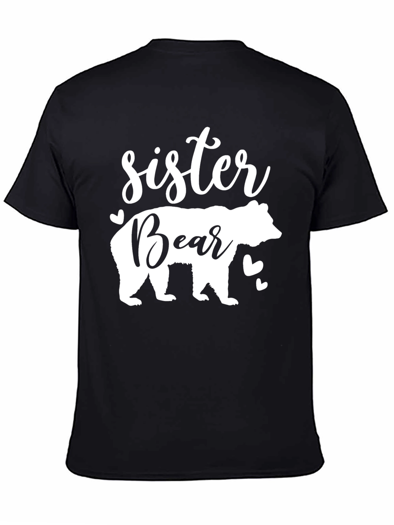 Sister Bear Graphic T-Shirt - Black