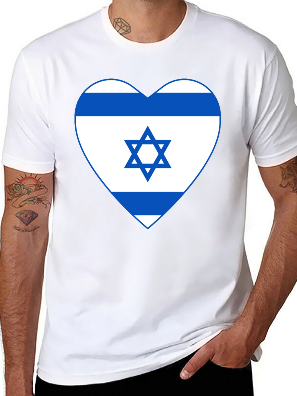 Israel Flag Heart T-Shirt - Patriotic Graphic Tee