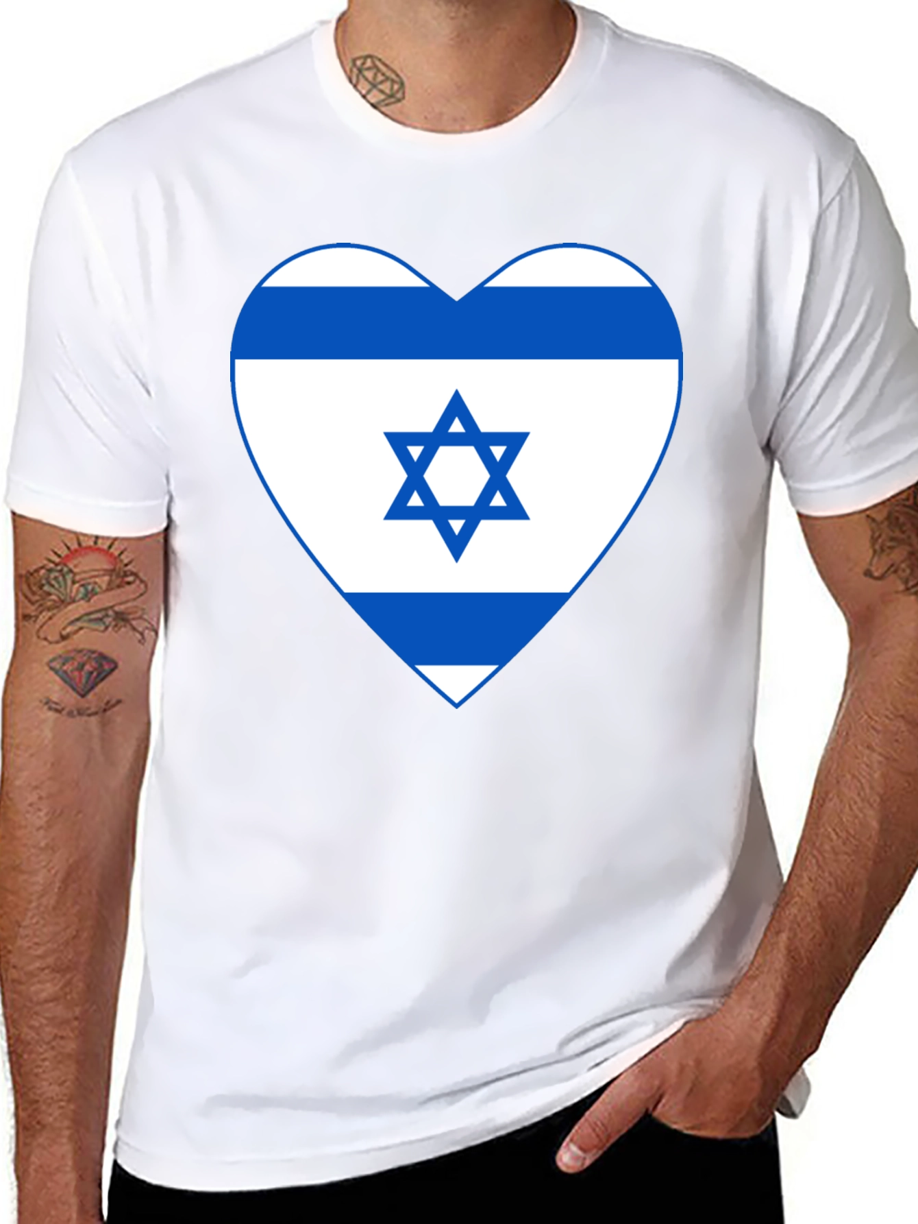 Israel Flag Heart T-Shirt - Patriotic Graphic Tee
