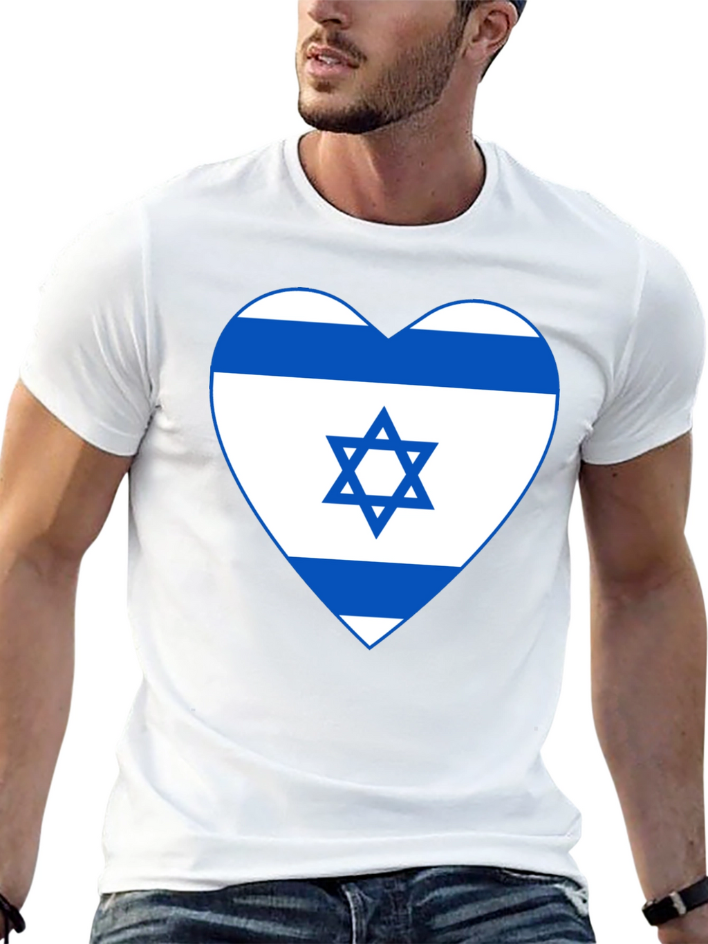 Israel Flag Heart T-Shirt - Patriotic Graphic Tee