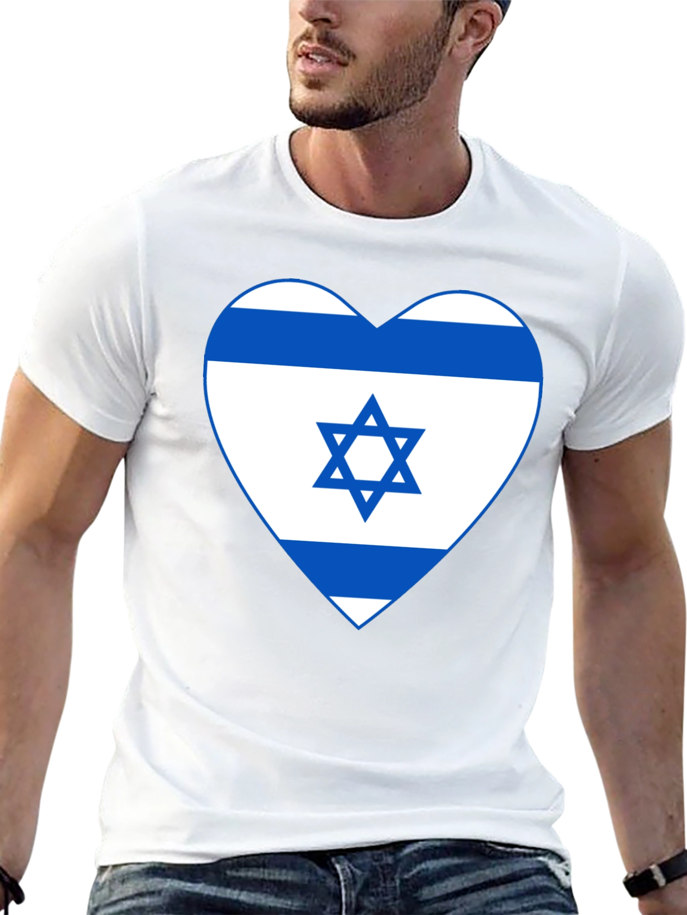 Israel Flag Heart T-Shirt - Patriotic Graphic Tee
