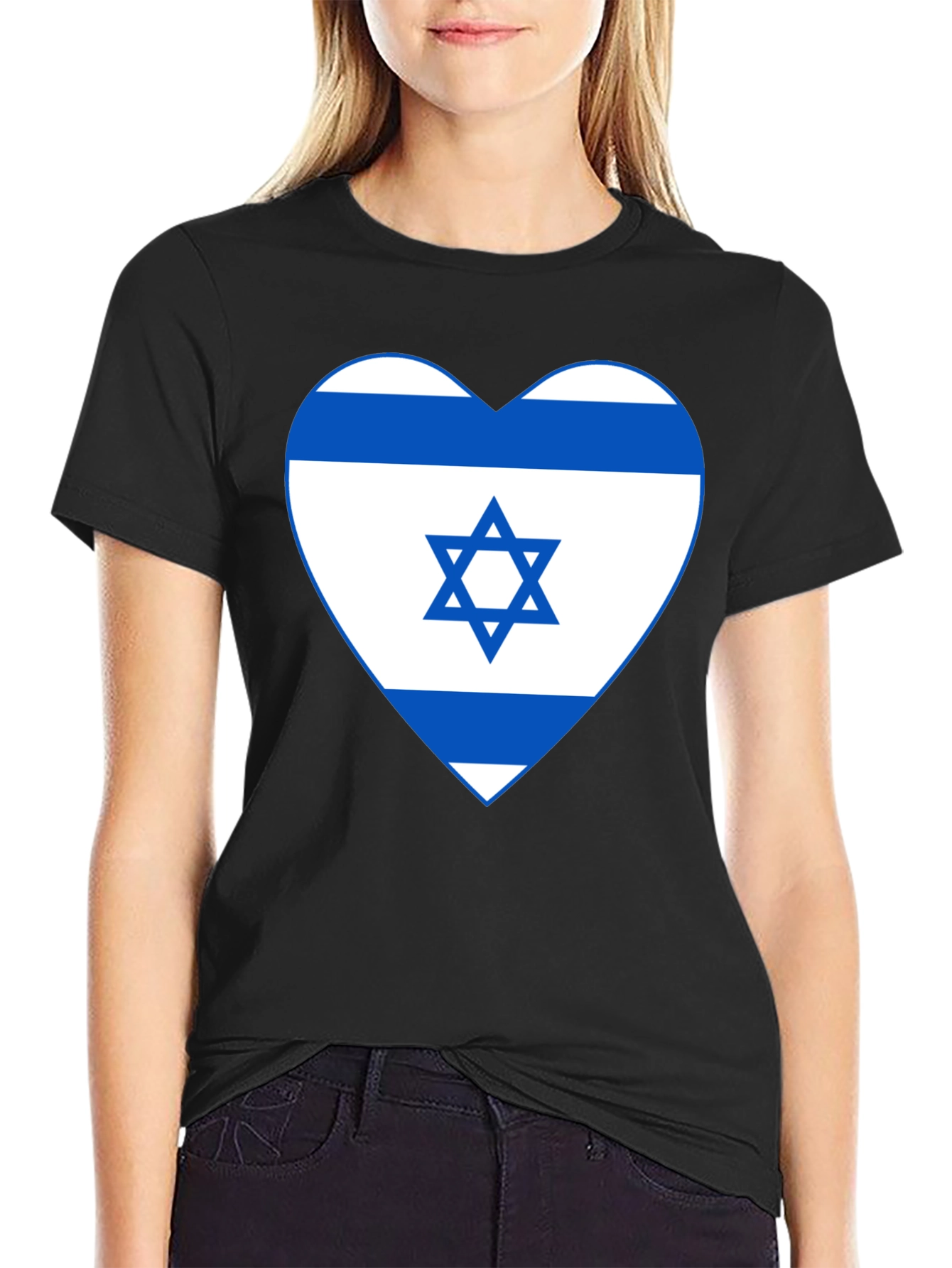 Israel Flag Heart T-Shirt - Patriotic Graphic Tee