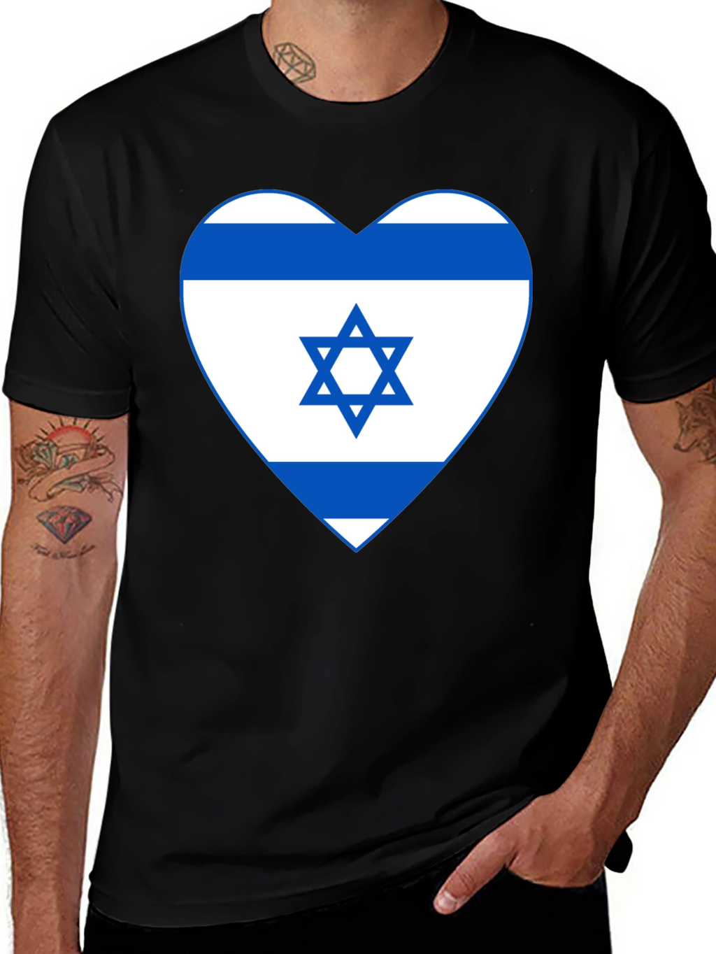 Israel Flag Heart T-Shirt - Patriotic Graphic Tee