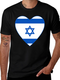 Israel Flag Heart T-Shirt - Patriotic Graphic Tee