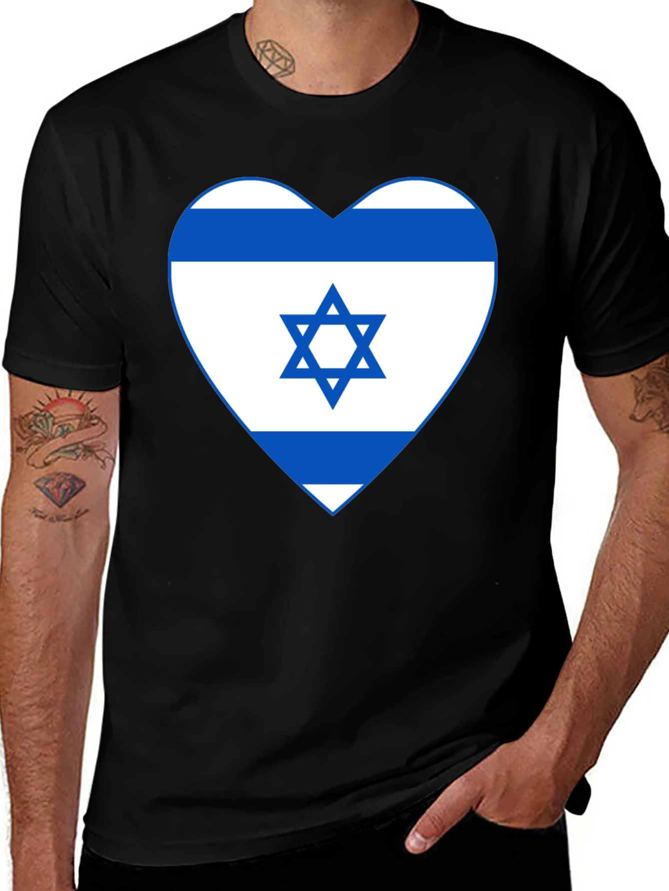 Israel Flag Heart T-Shirt - Patriotic Graphic Tee