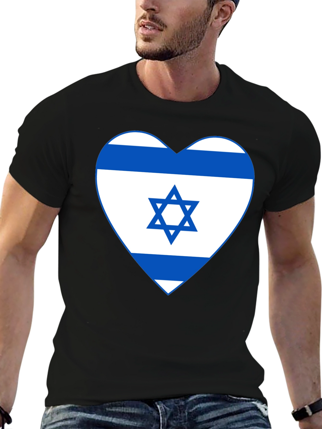 Israel Flag Heart T-Shirt - Patriotic Graphic Tee