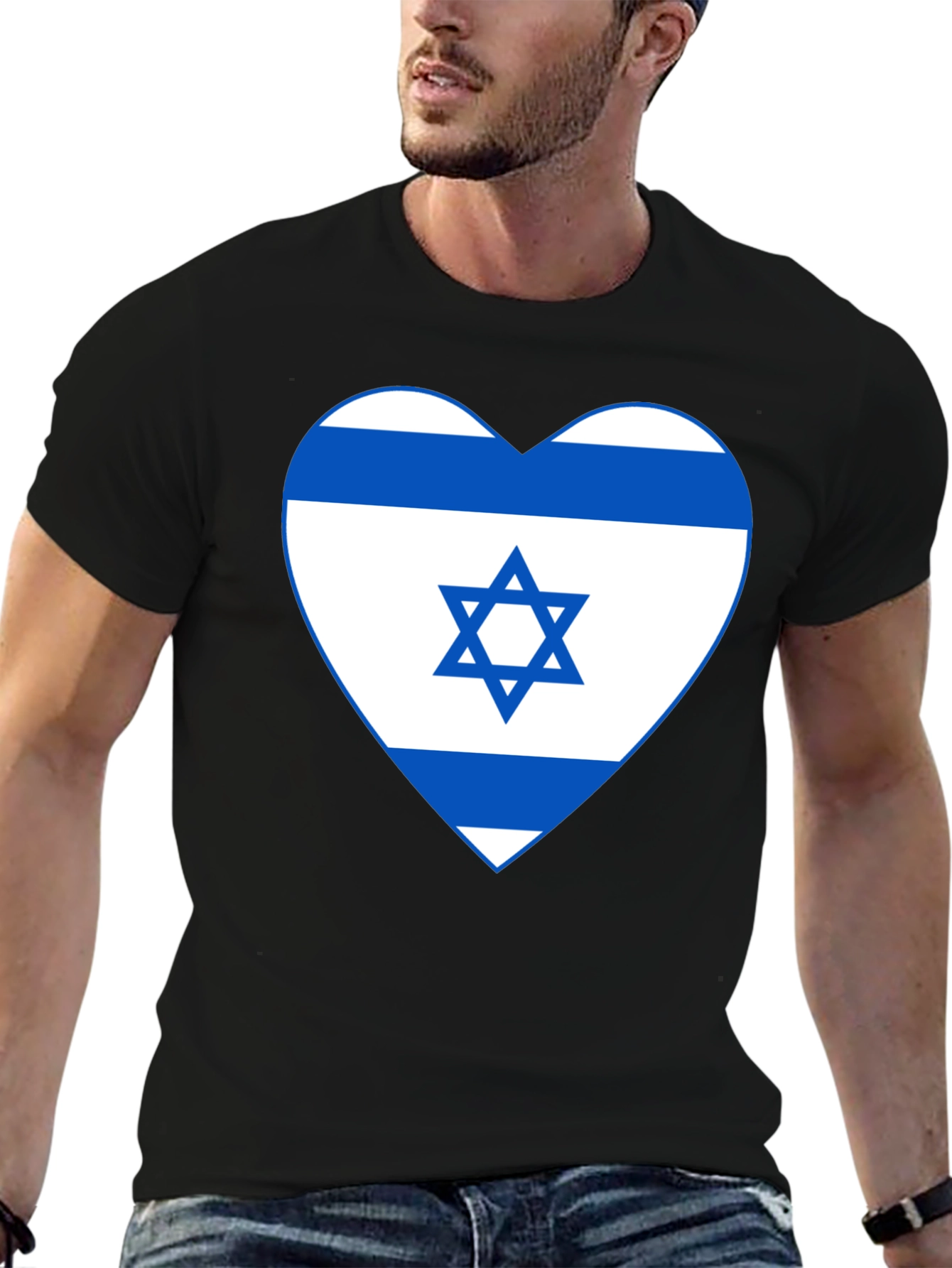 Israel Flag Heart T-Shirt - Patriotic Graphic Tee