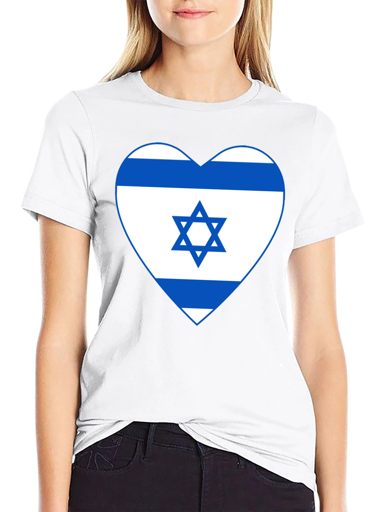 Israel Flag Heart T-Shirt - Patriotic Graphic Tee
