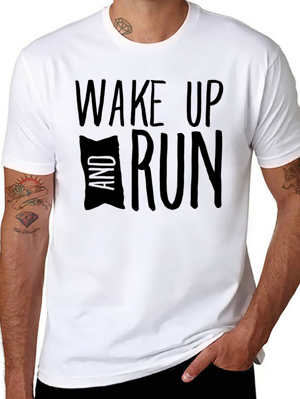 Wake Up and Run Black T-Shirt