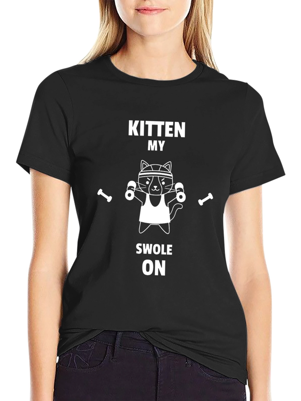 Kitten My Swolo On Black T-Shirt