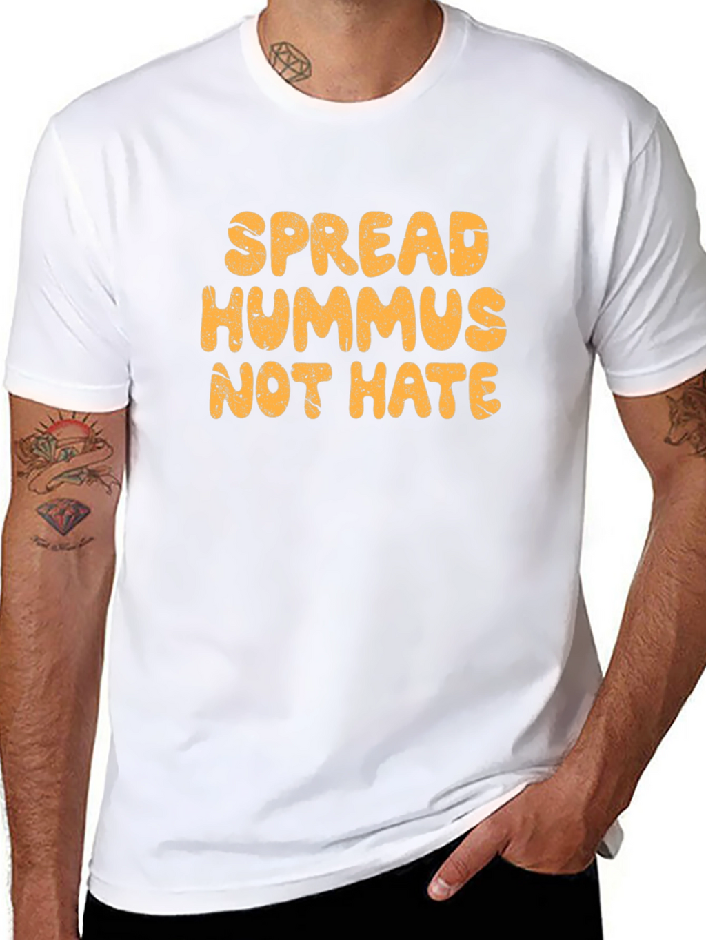 Spread Hummus Not Hate Graphic T-Shirt