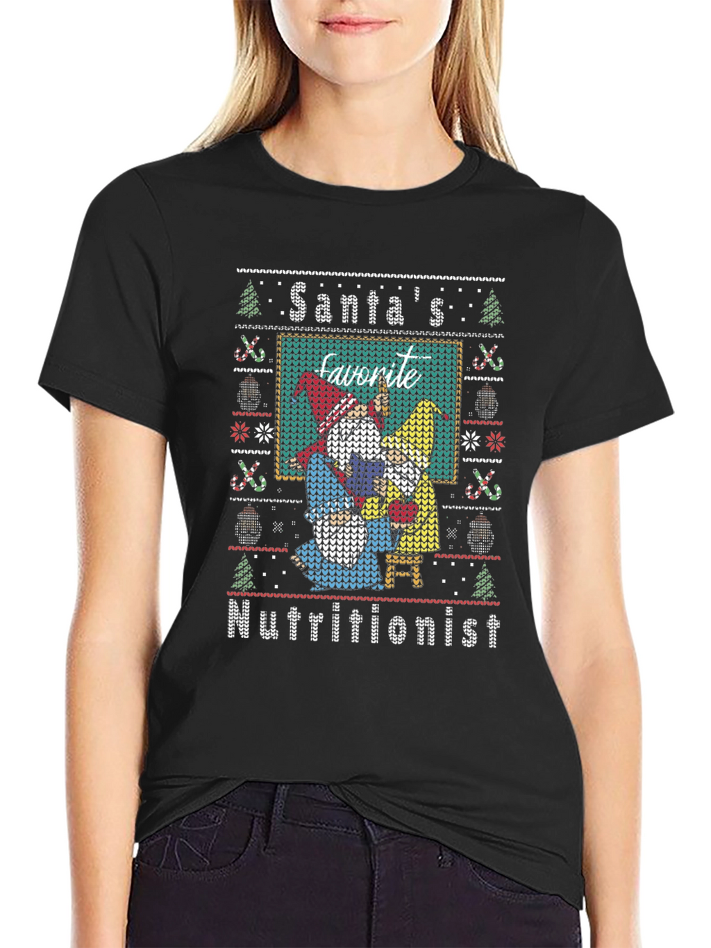 Santas Favorite Nutritionist Ugly Christmas Sweater T-Shirt
