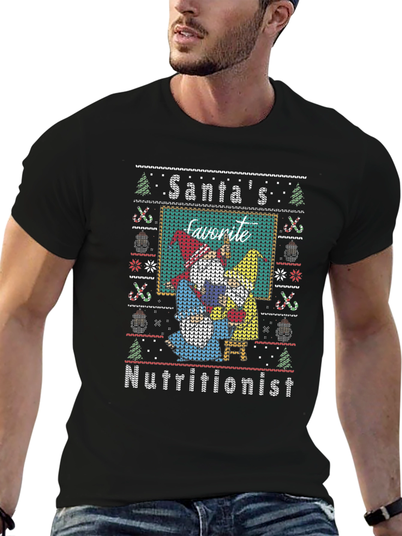 Santas Favorite Nutritionist Ugly Christmas Sweater T-Shirt