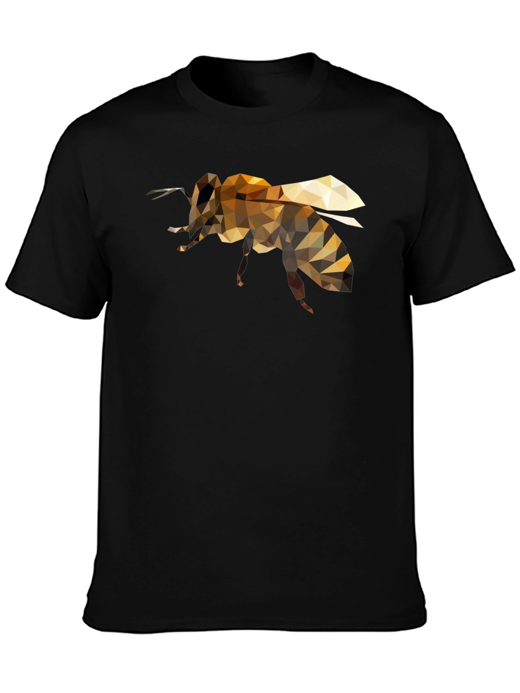 Geometric Bee Graphic Black T-Shirt