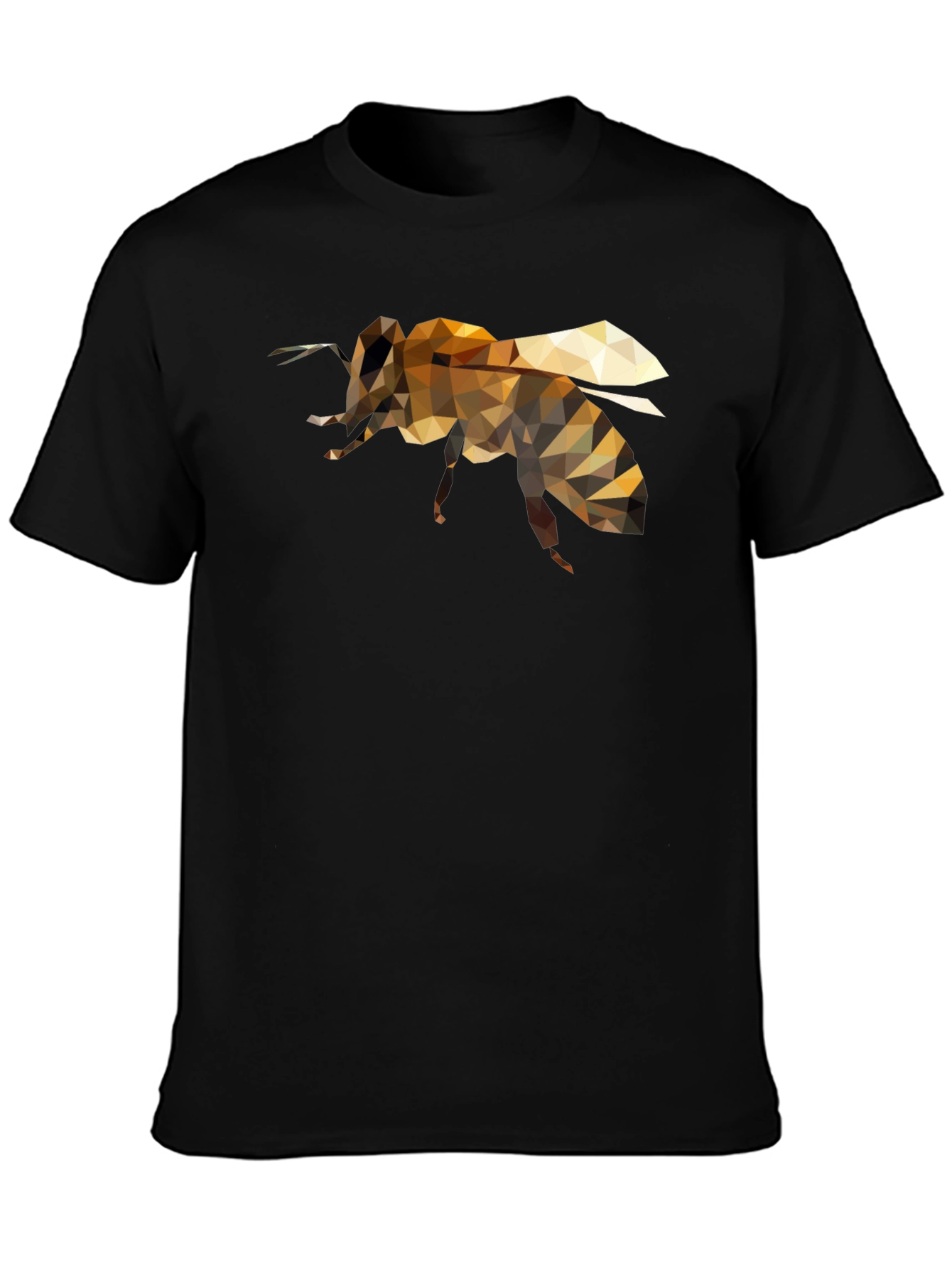 Geometric Bee Graphic Black T-Shirt