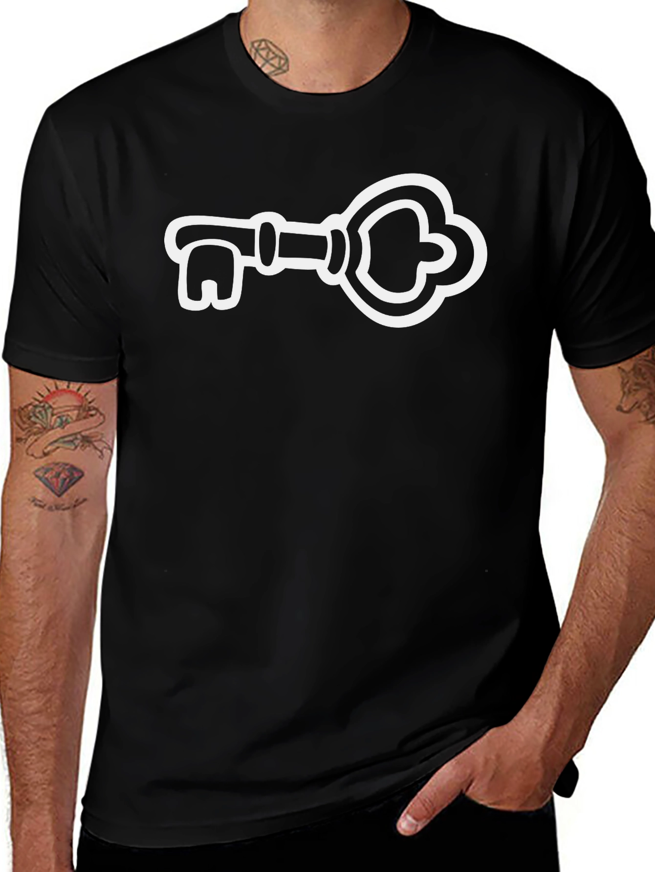 Key Graphic Tee - Unisex Black T-Shirt