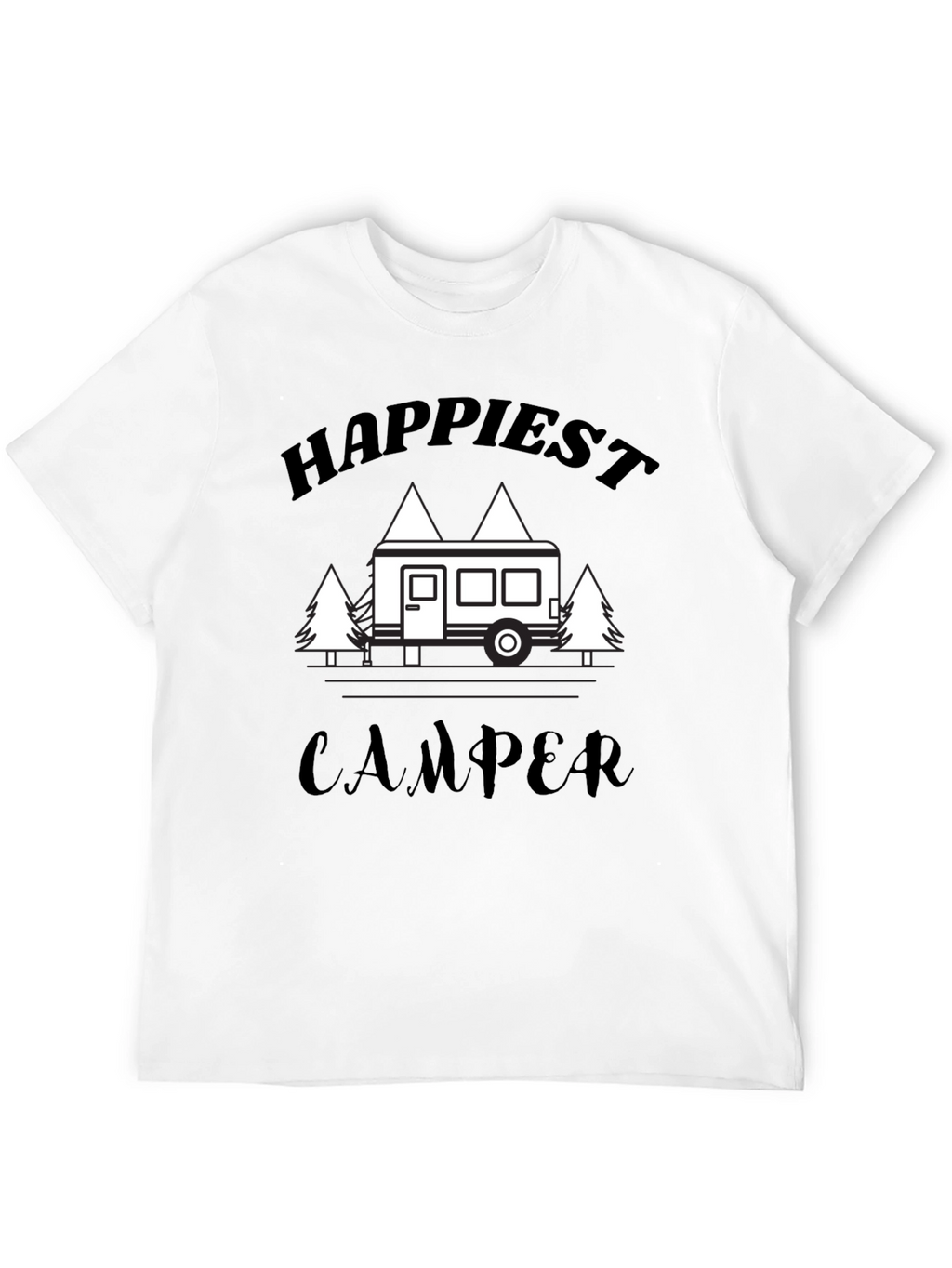 Happiest Camper Graphic T-Shirt - Black