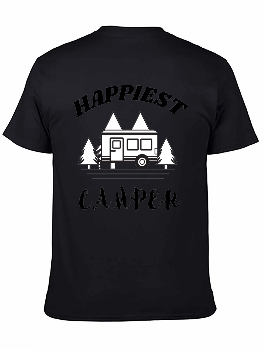 Happiest Camper Graphic T-Shirt - Black
