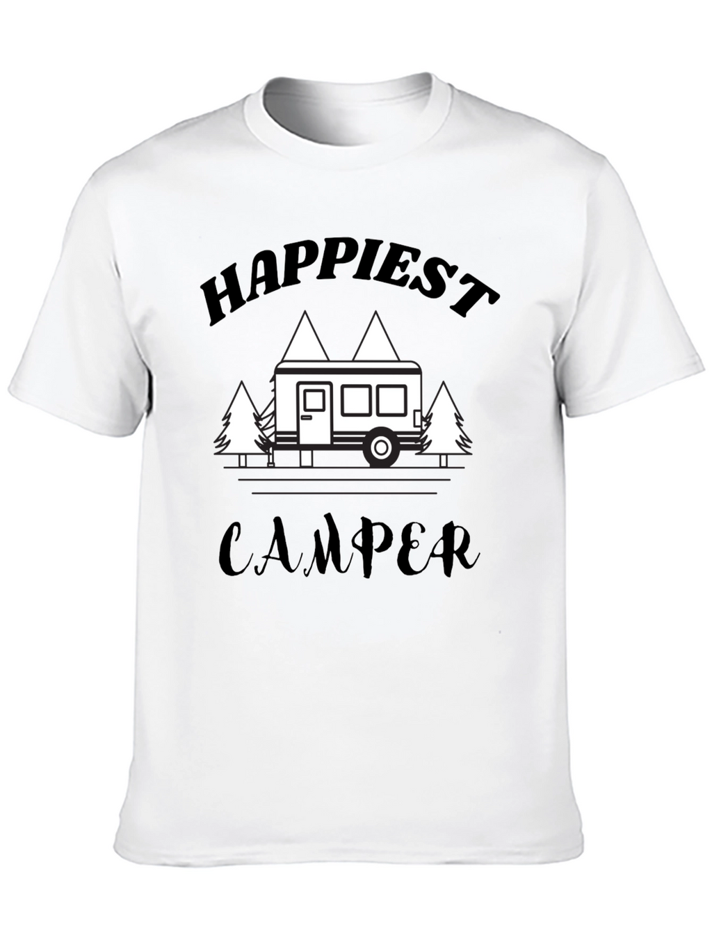 Happiest Camper Graphic T-Shirt - Black