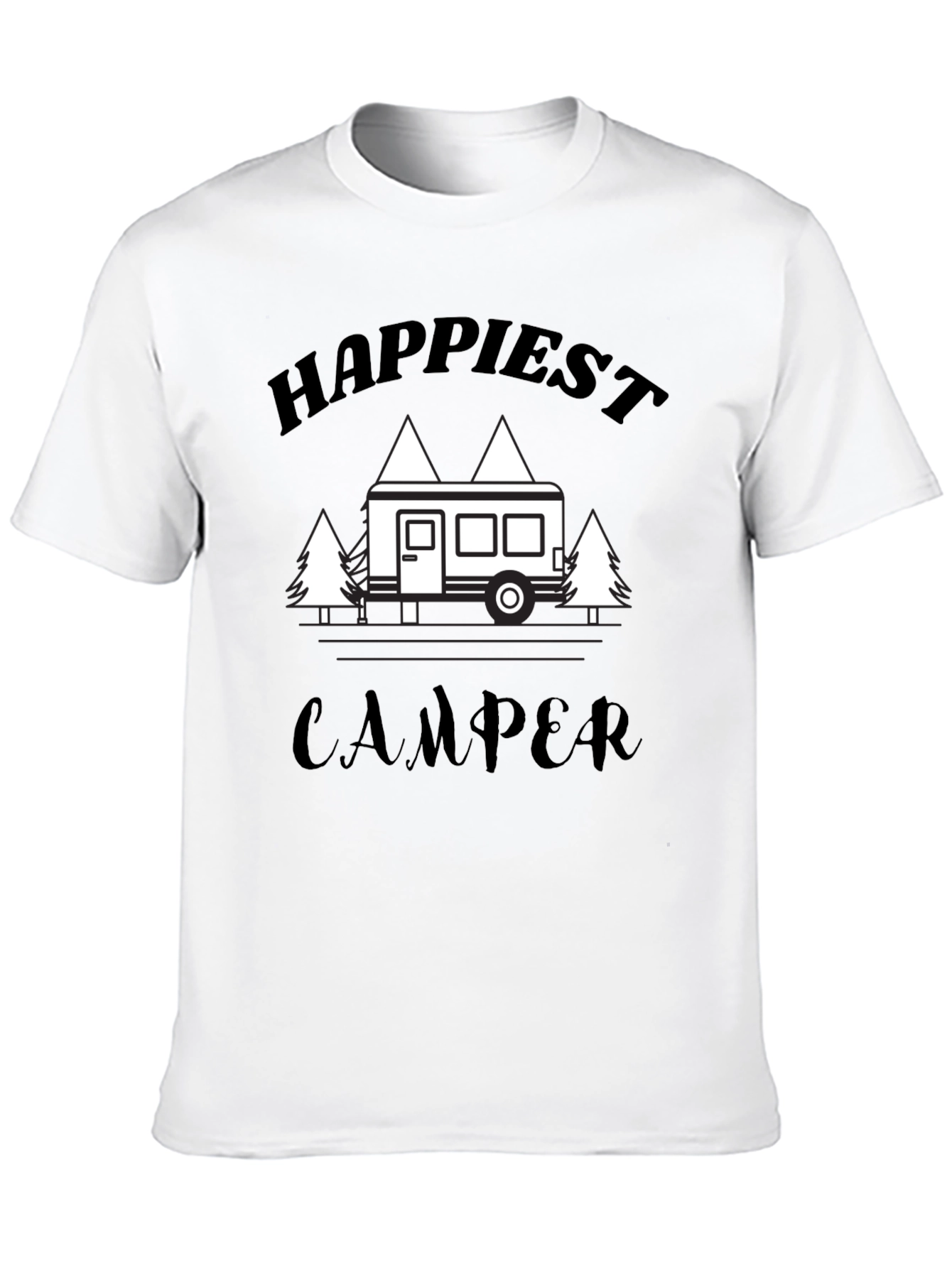 Happiest Camper Graphic T-Shirt - Black