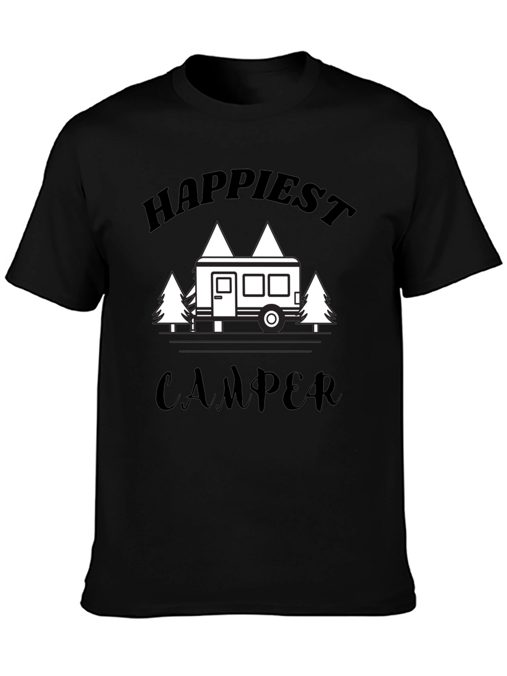 Happiest Camper Graphic T-Shirt - Black