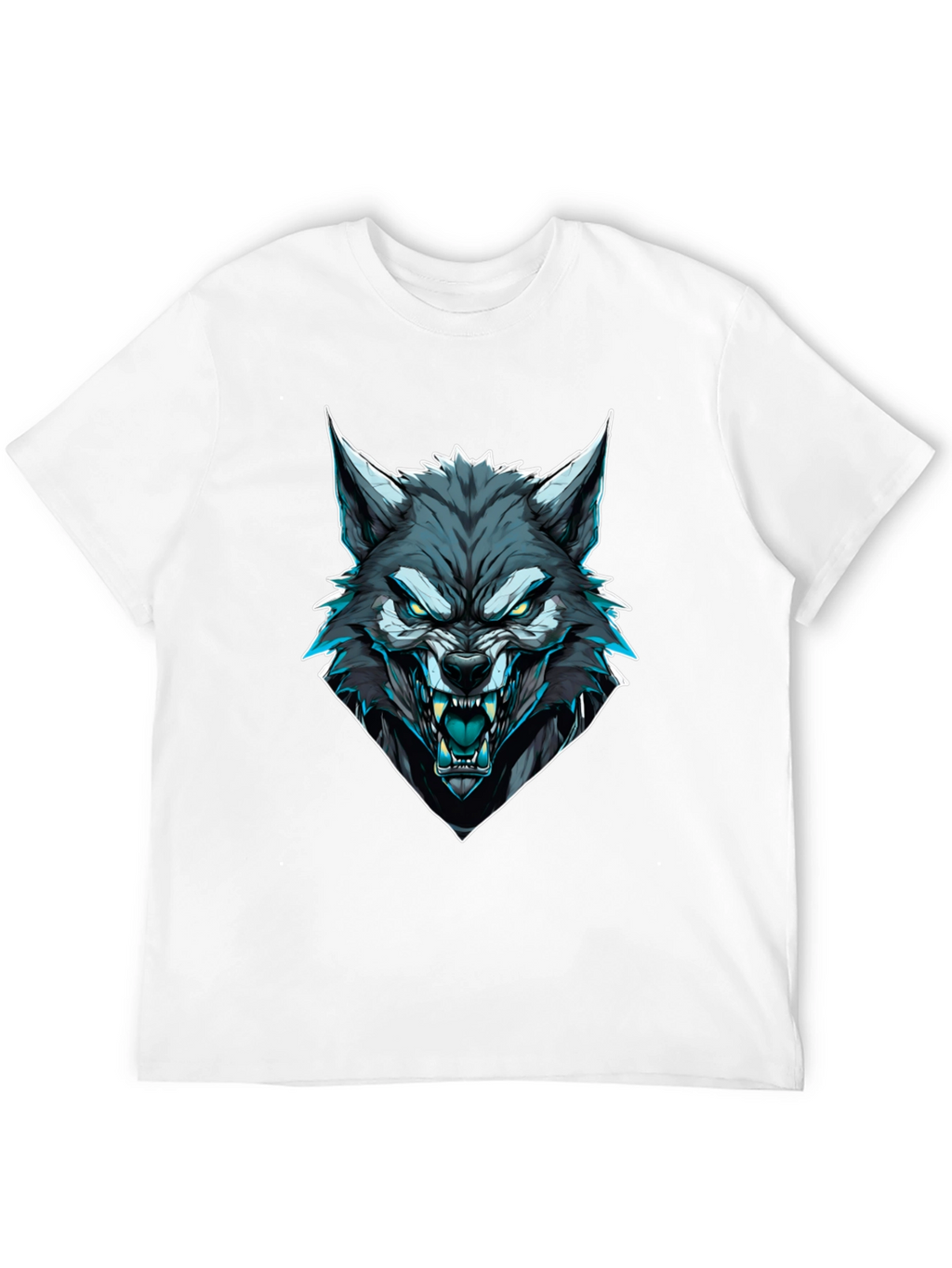 Mens Black Wolf Graphic T-Shirt