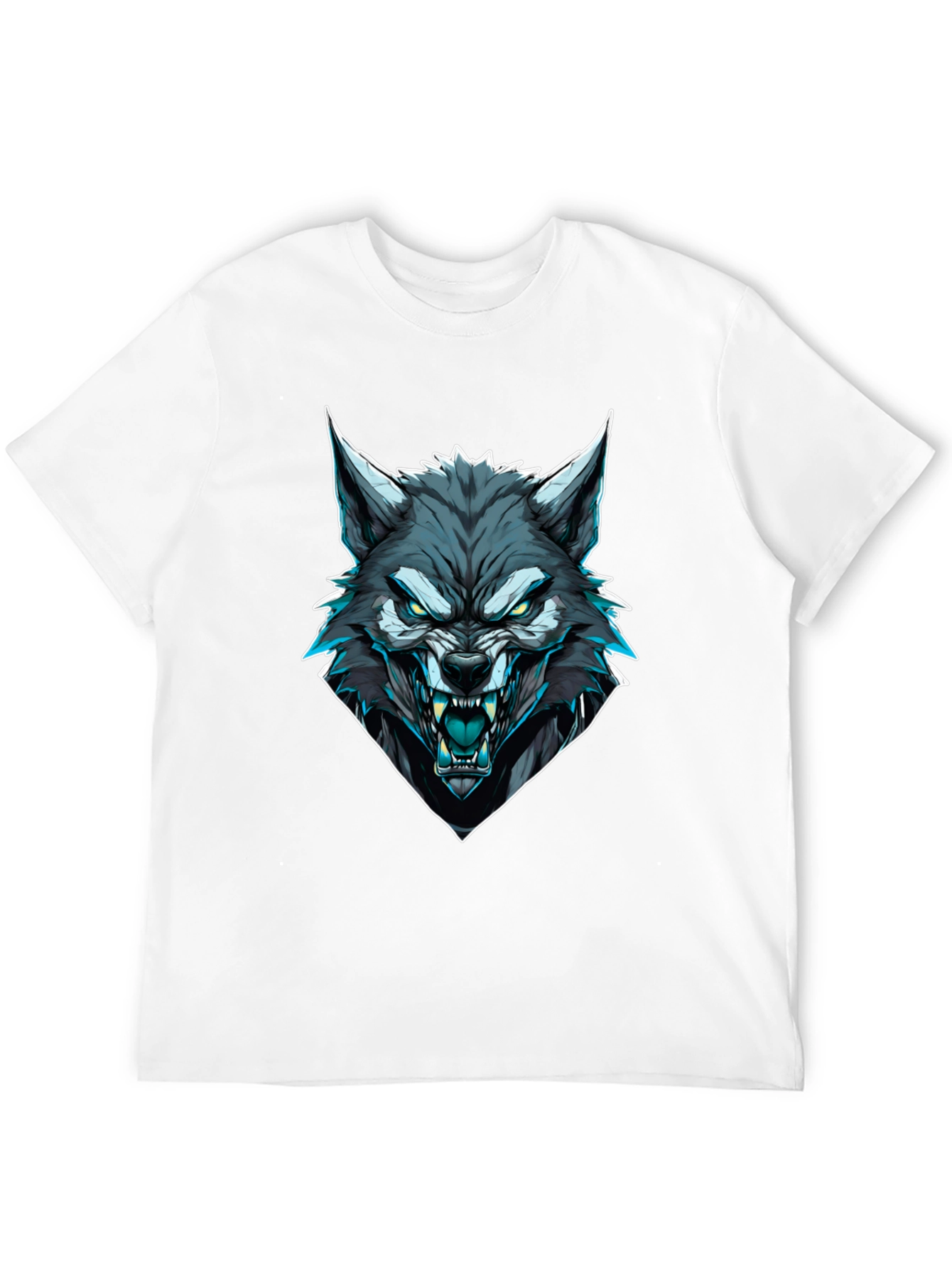 Mens Black Wolf Graphic T-Shirt