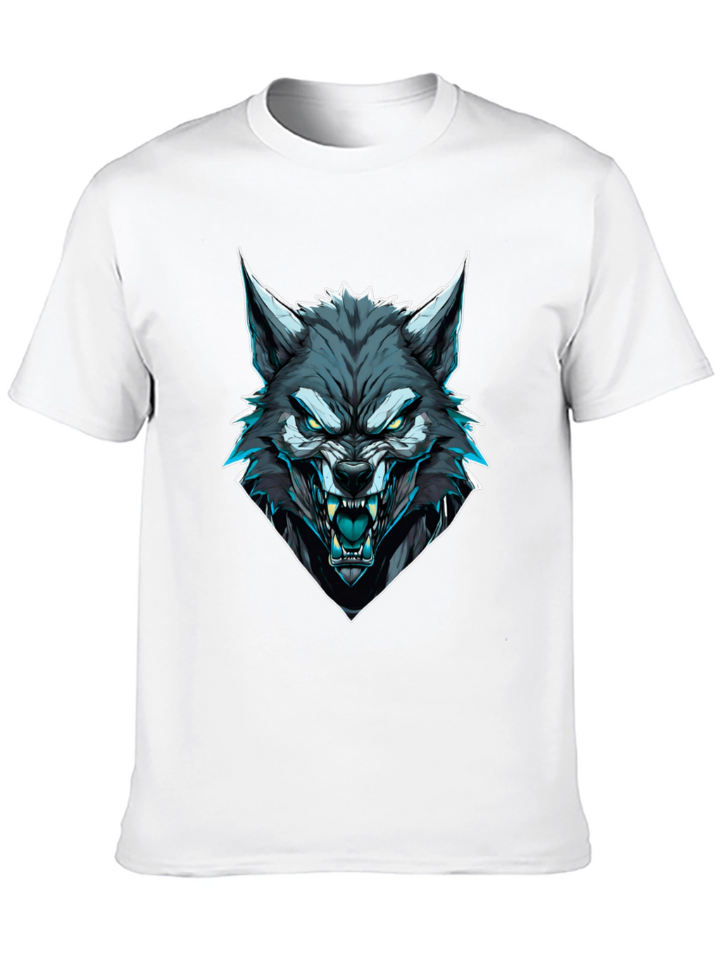 Mens Black Wolf Graphic T-Shirt