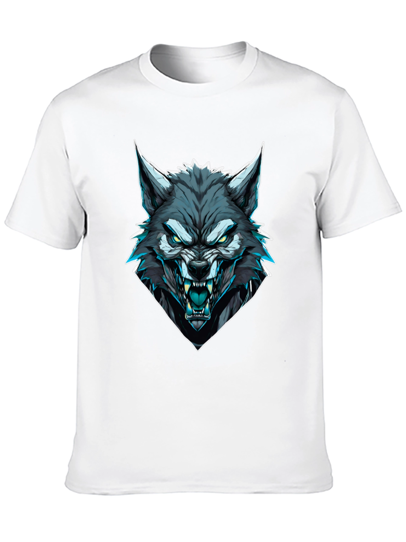 Mens Black Wolf Graphic T-Shirt
