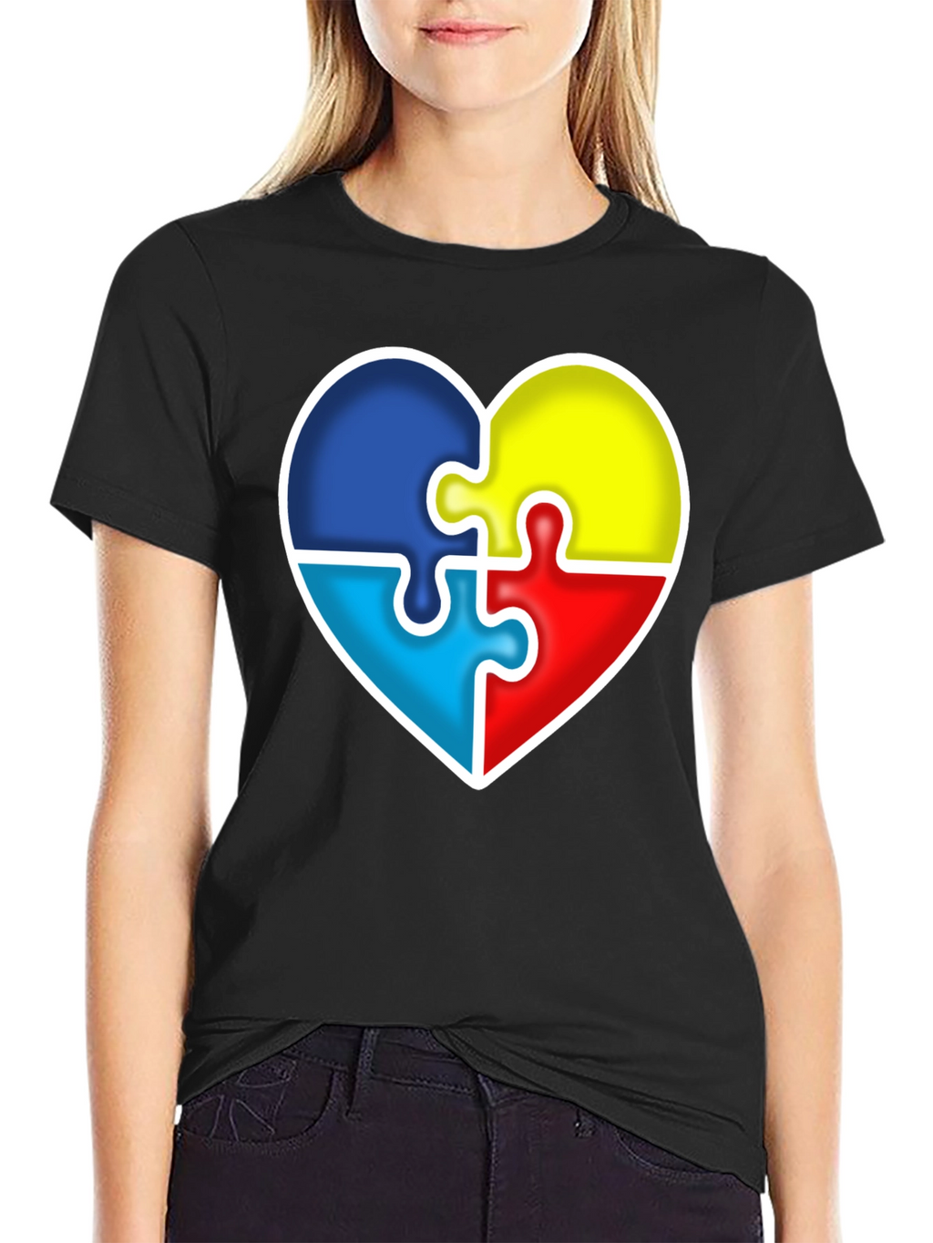 Autism Awareness Heart Puzzle Piece T-Shirt
