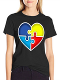 Autism Awareness Heart Puzzle Piece T-Shirt