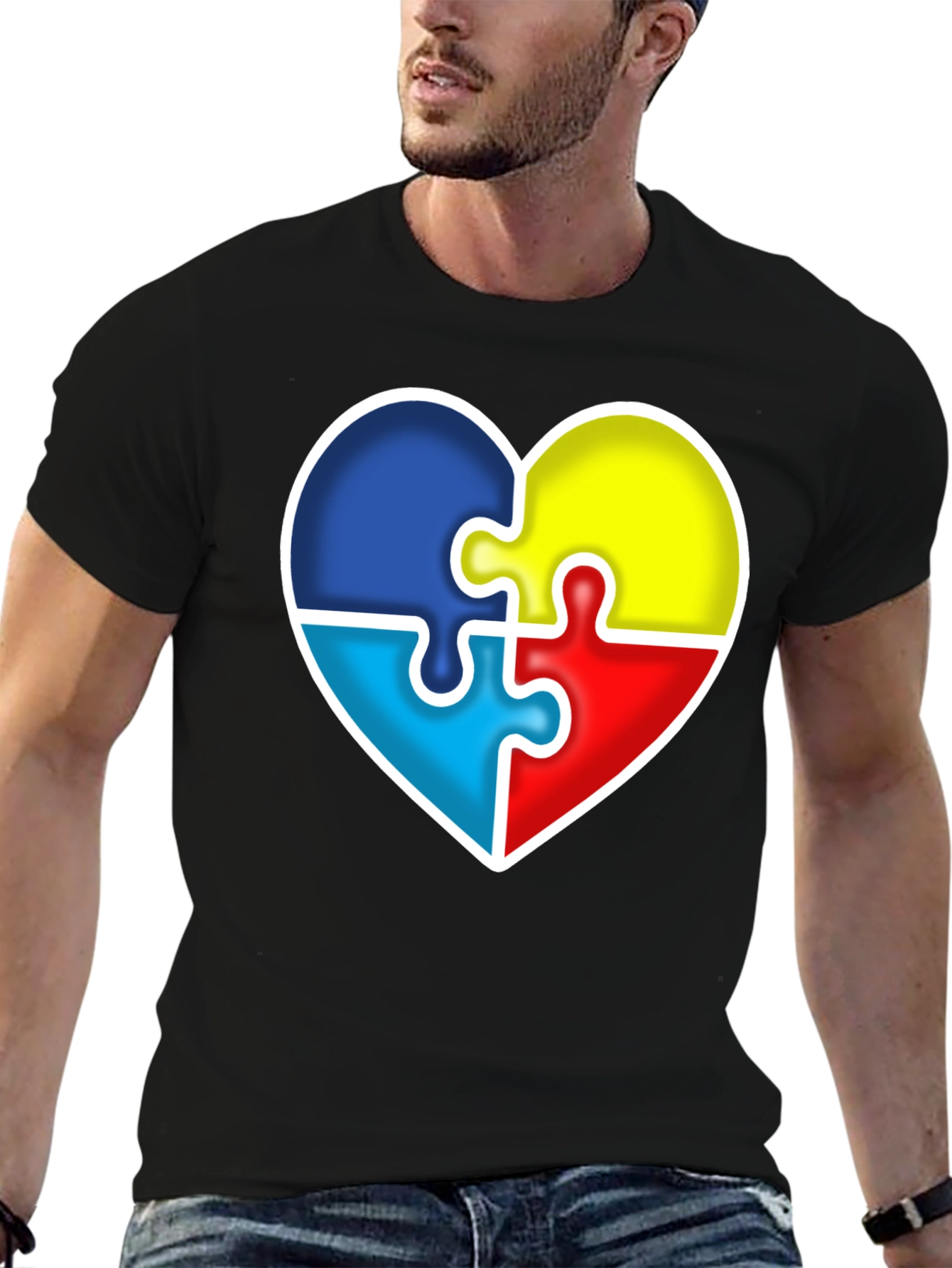 Autism Awareness Heart Puzzle Piece T-Shirt