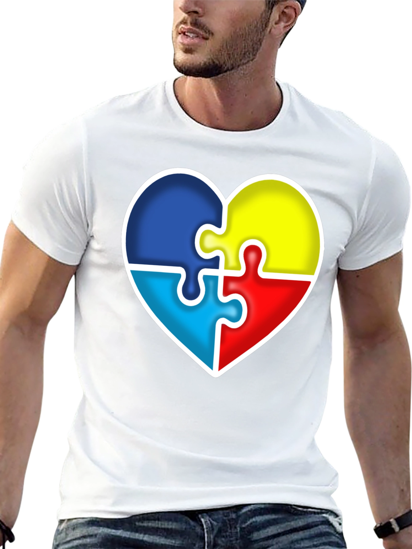 Autism Awareness Heart Puzzle Piece T-Shirt