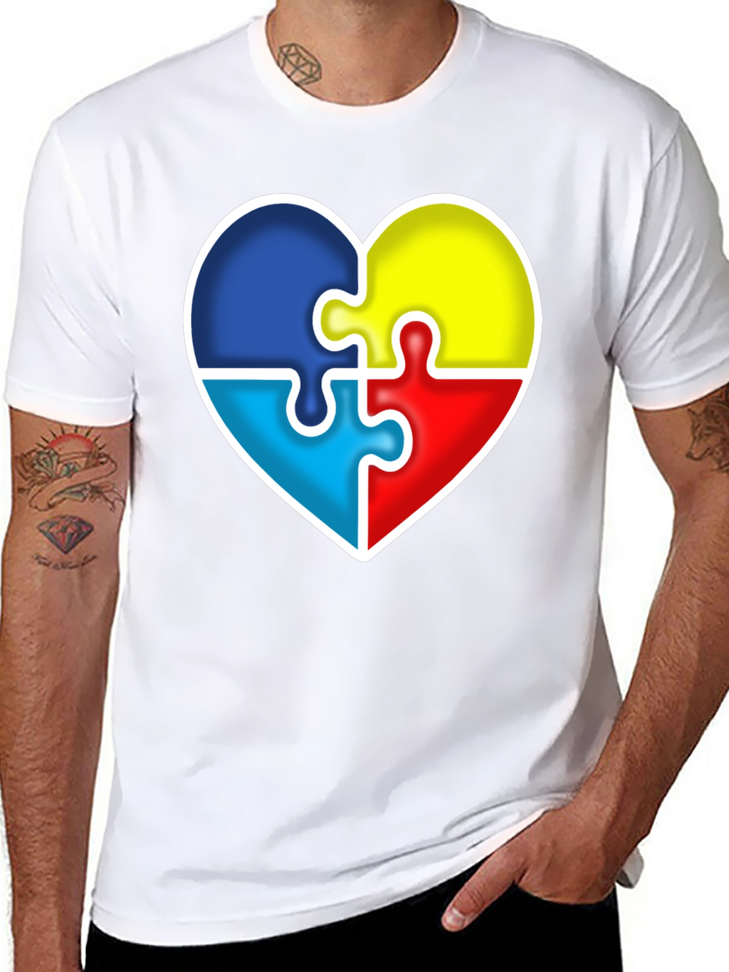 Autism Awareness Heart Puzzle Piece T-Shirt
