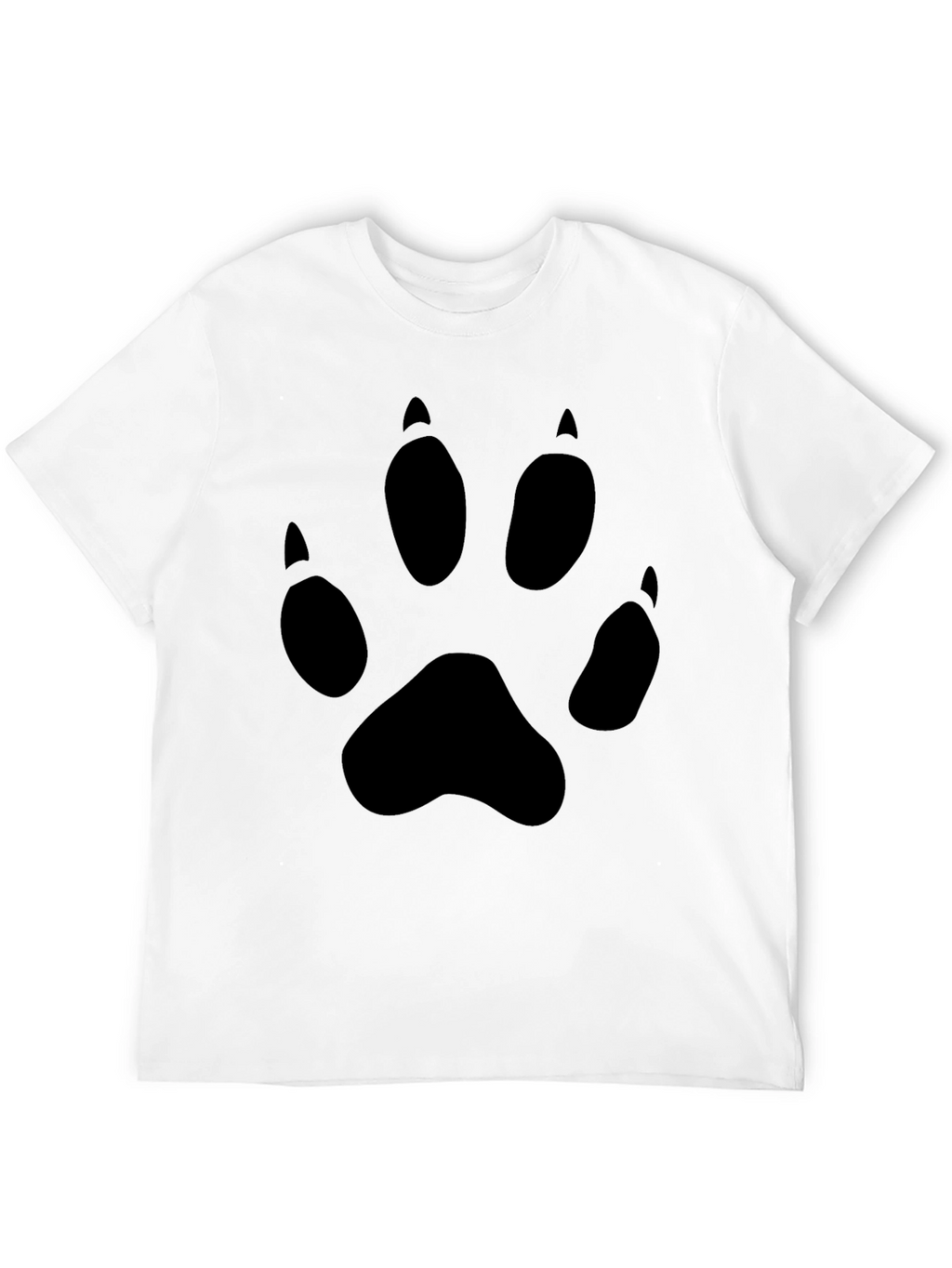 Black T-Shirt with Animal Paw Print Design