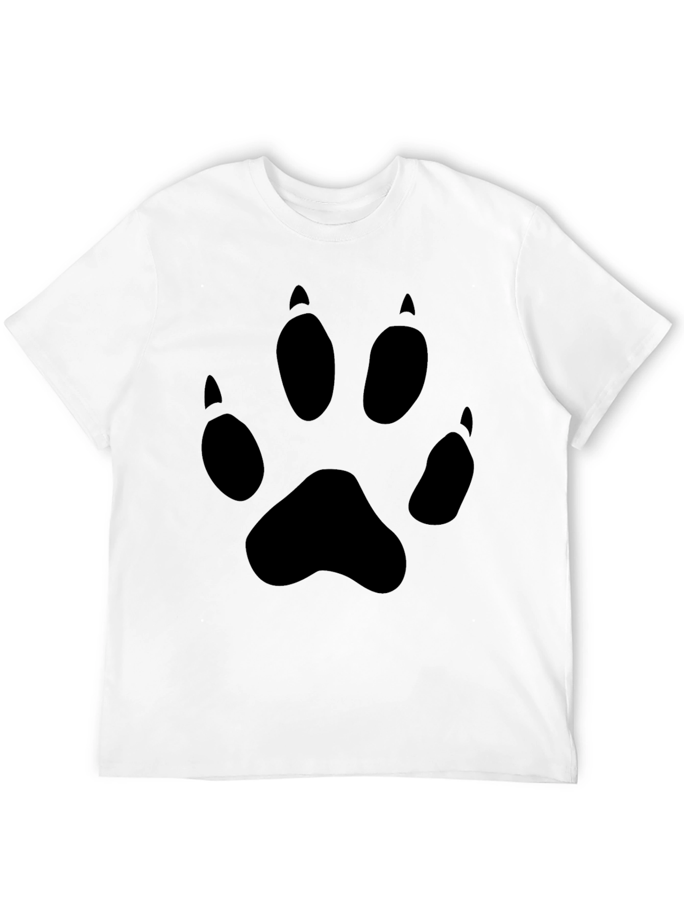 Black T-Shirt with Animal Paw Print Design
