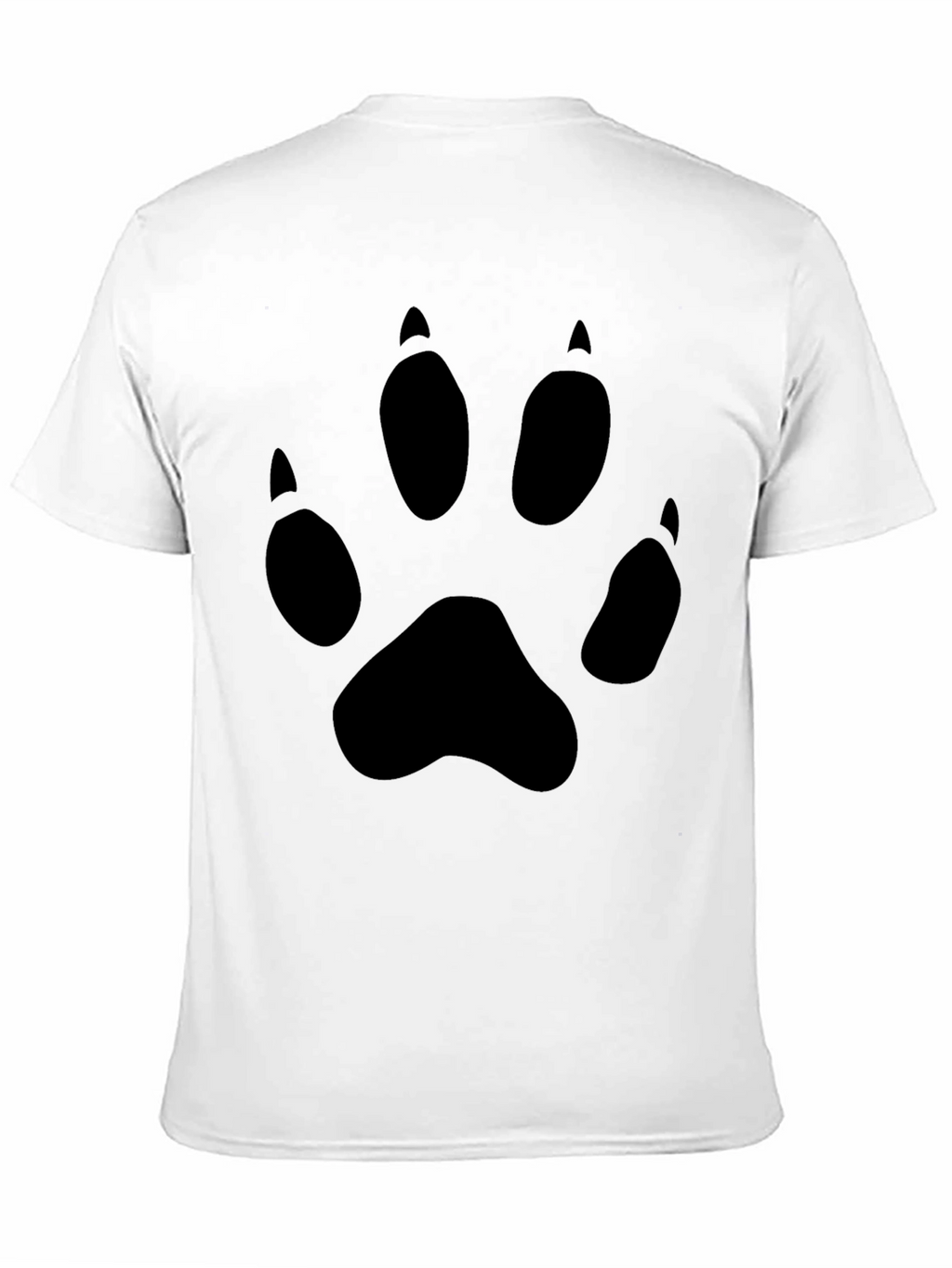 Black T-Shirt with Animal Paw Print Design