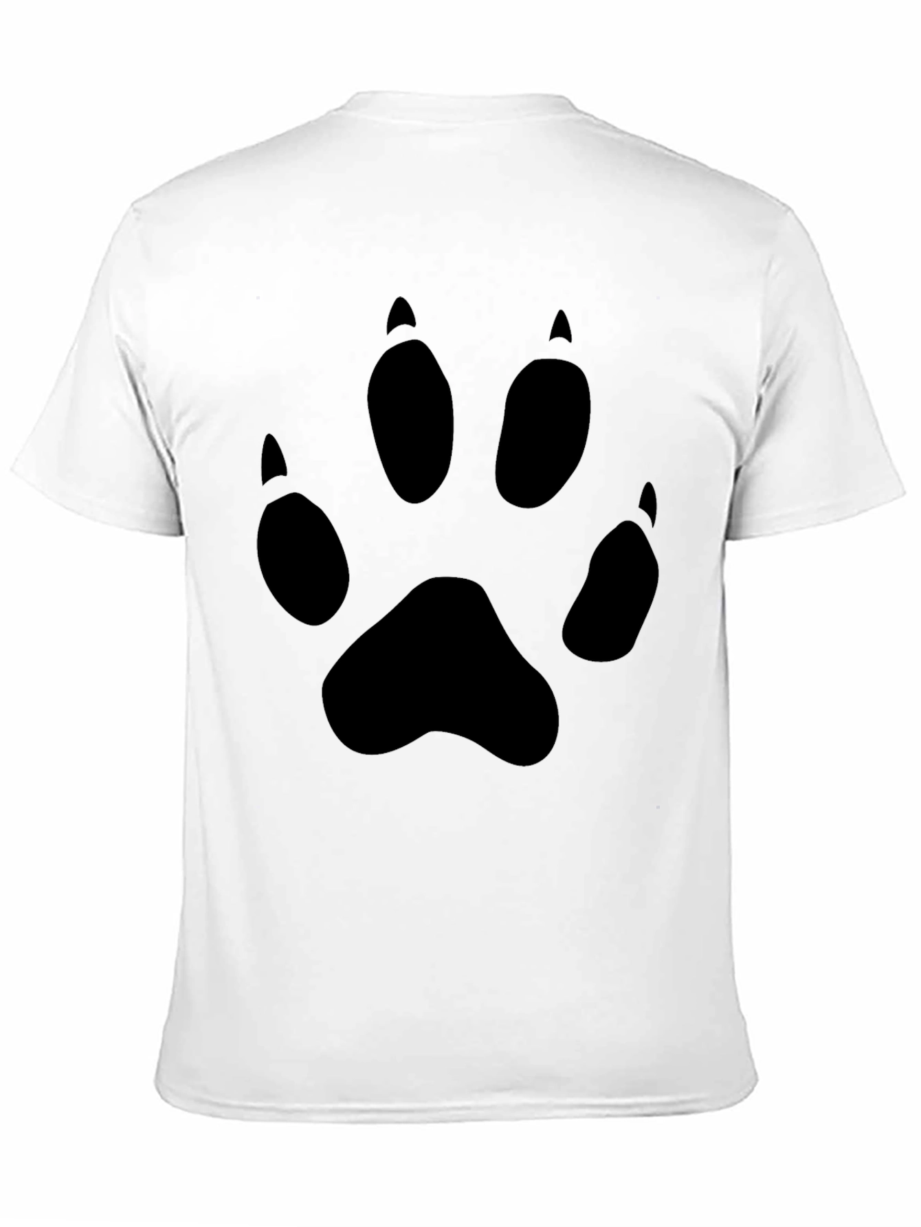 Black T-Shirt with Animal Paw Print Design