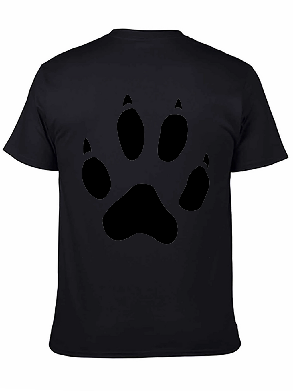 Black T-Shirt with Animal Paw Print Design