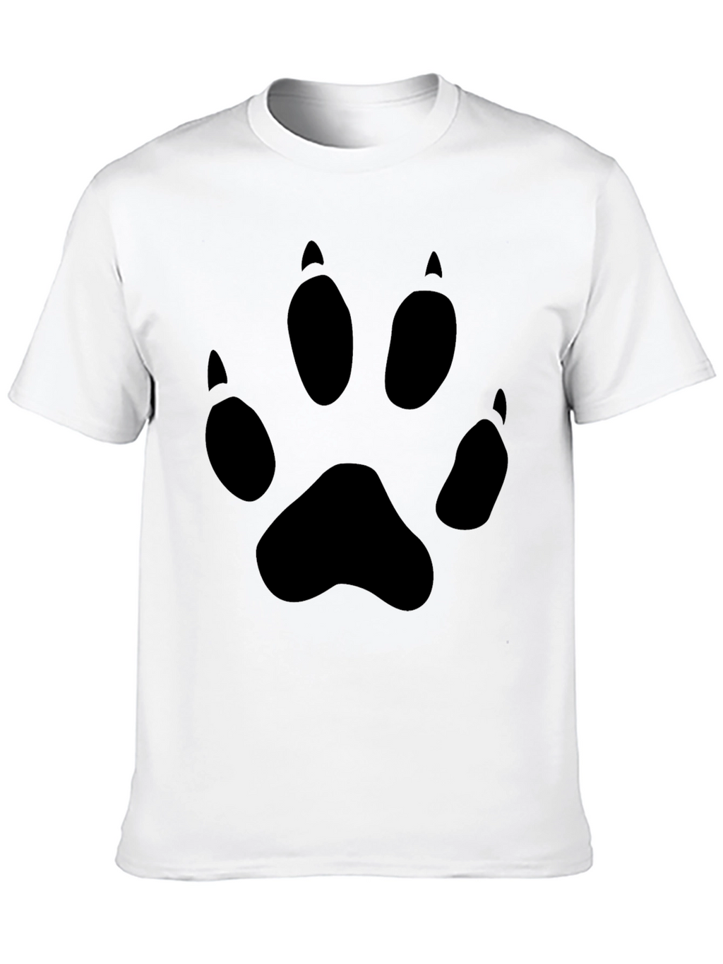 Black T-Shirt with Animal Paw Print Design