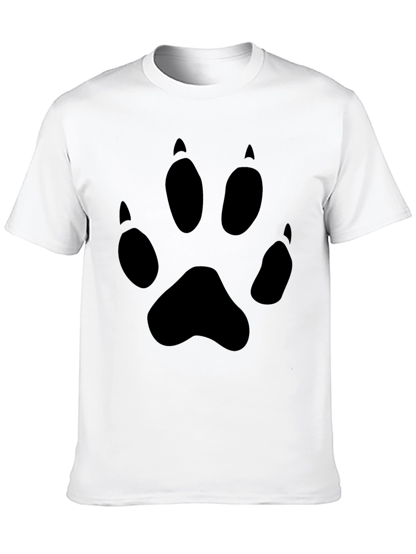 Black T-Shirt with Animal Paw Print Design