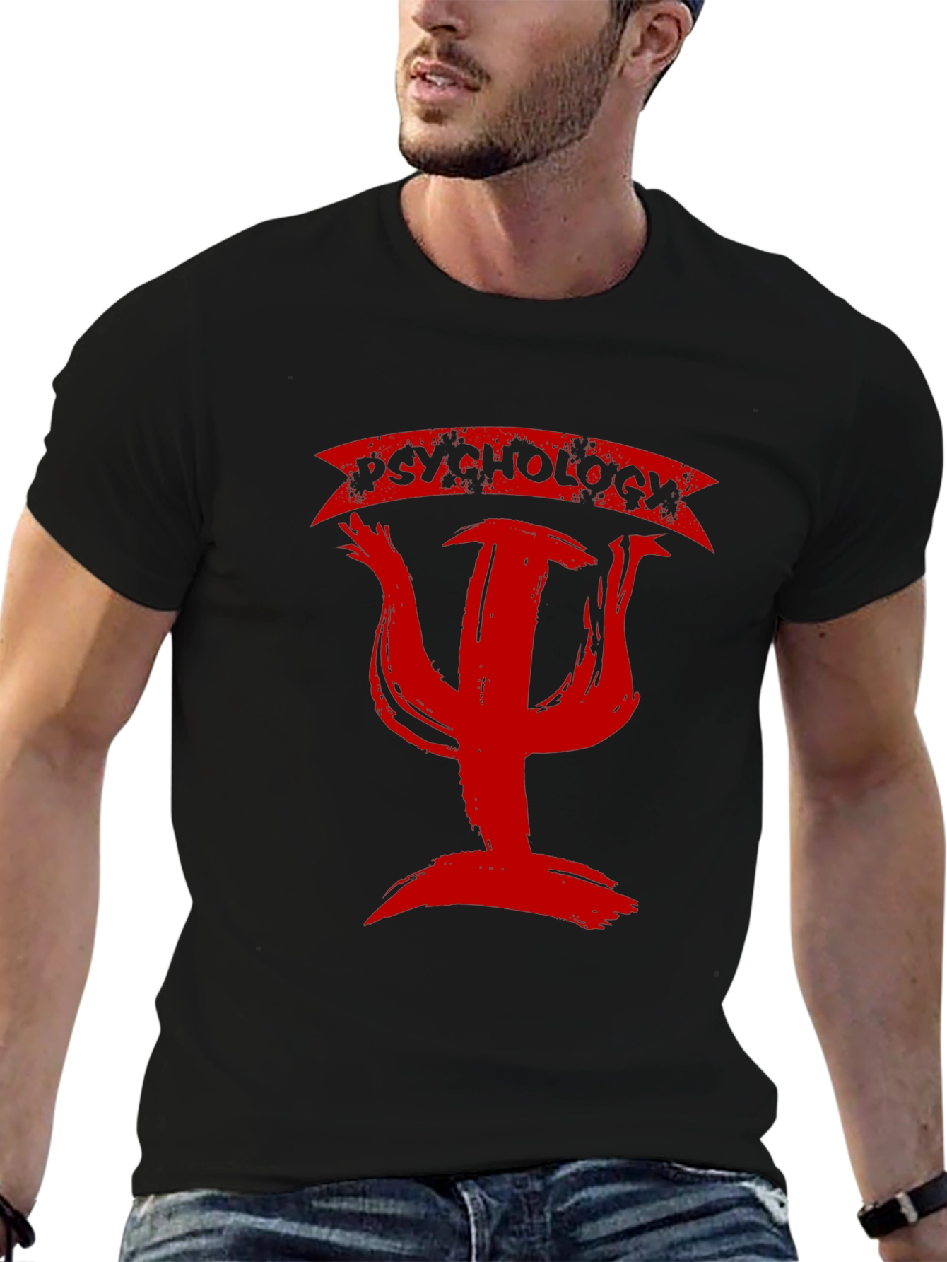 Psychology Symbol T-Shirt - Brush Stroke Design
