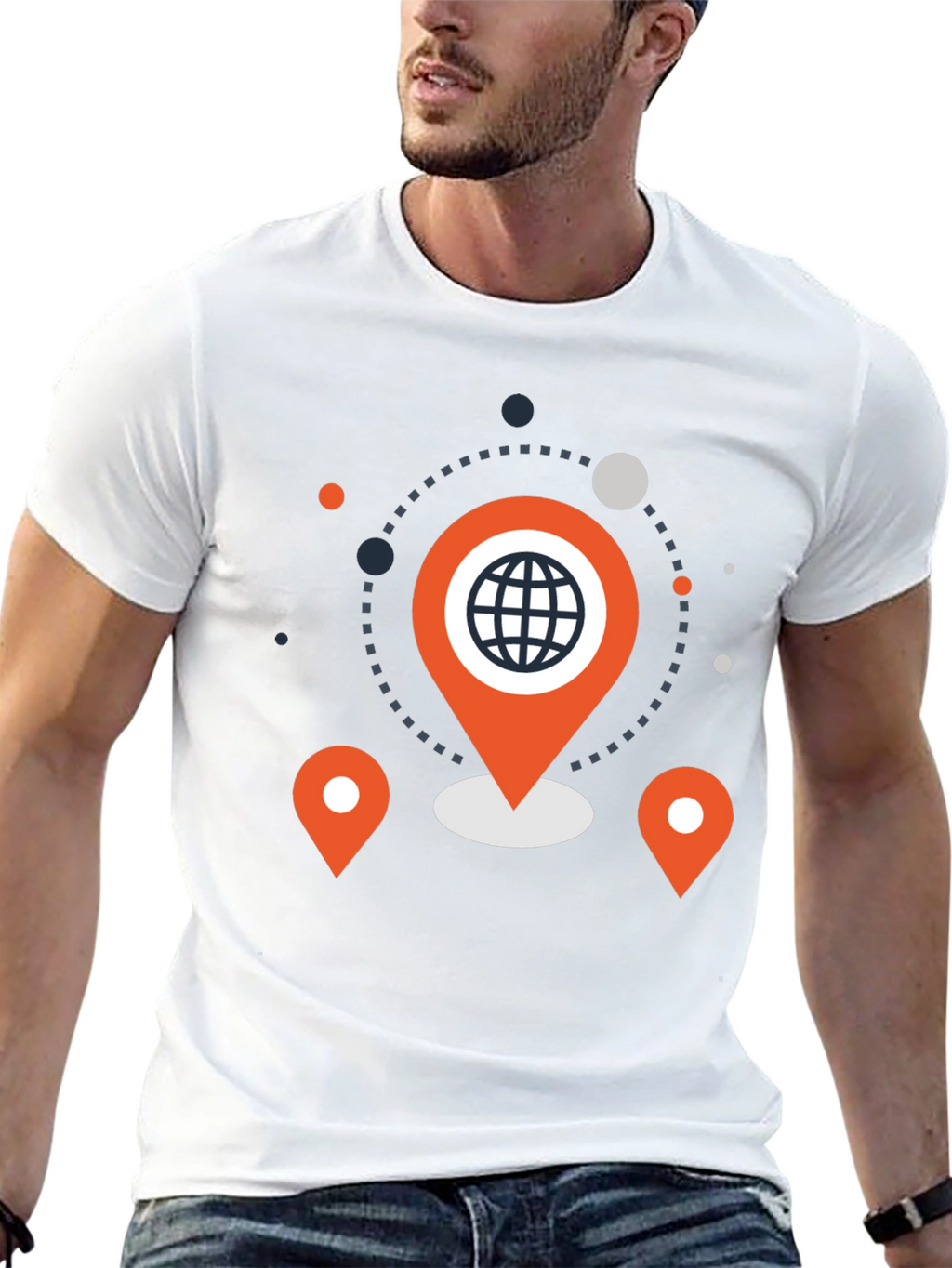 Geometric World Pin Graphic Tee