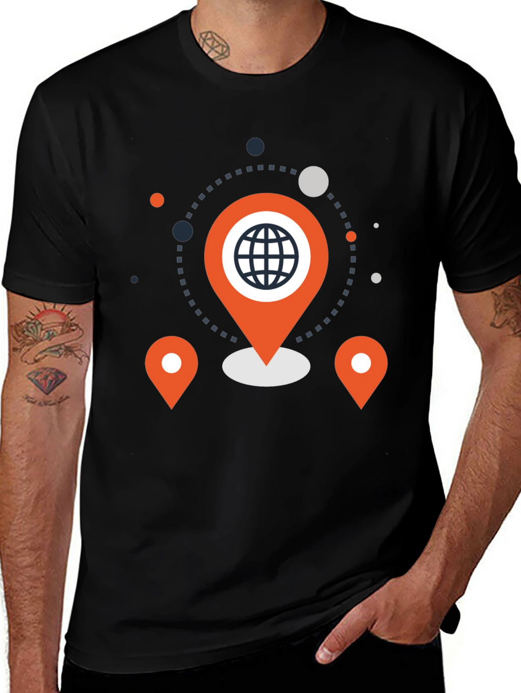 Geometric World Pin Graphic Tee