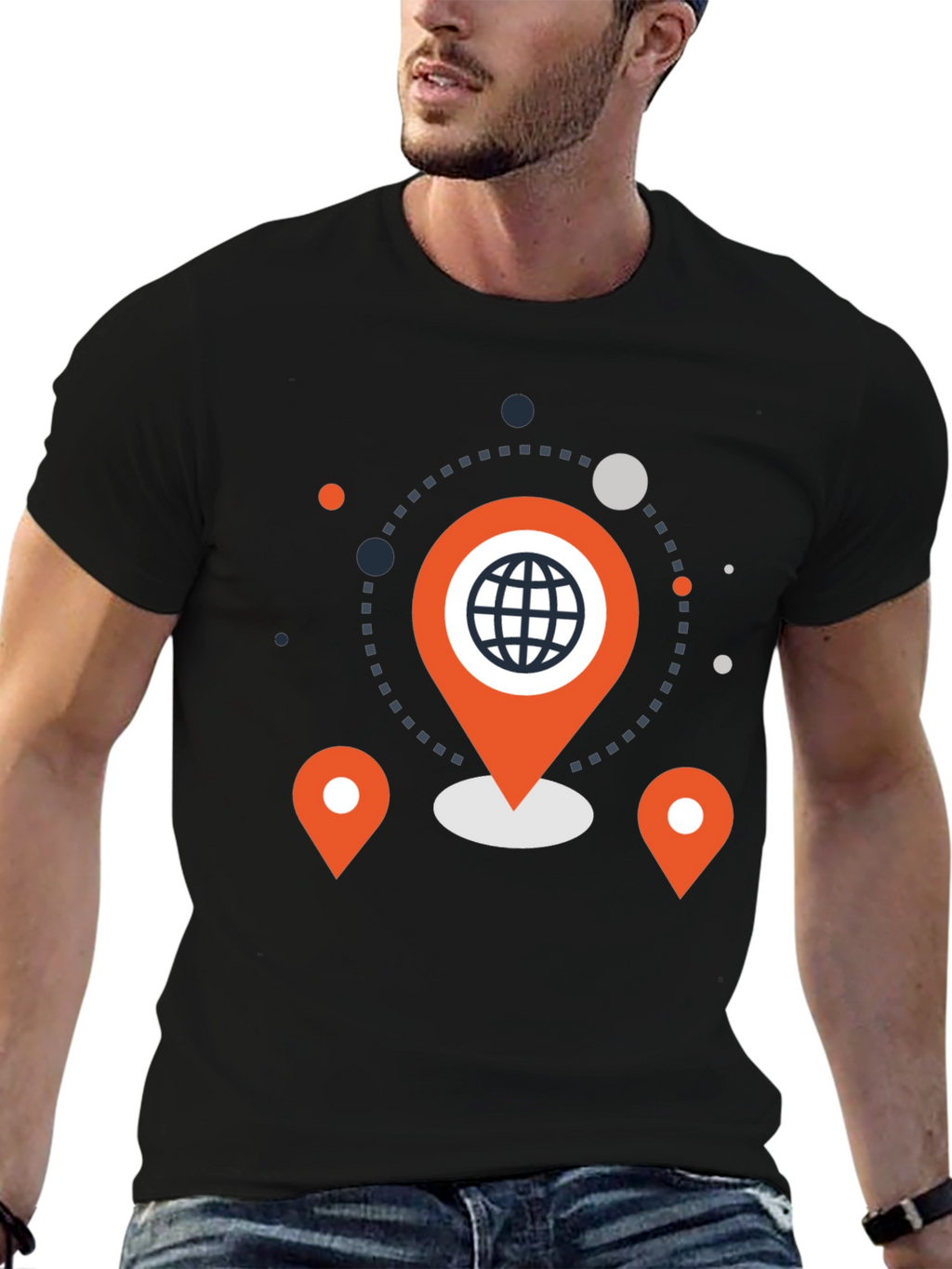 Geometric World Pin Graphic Tee