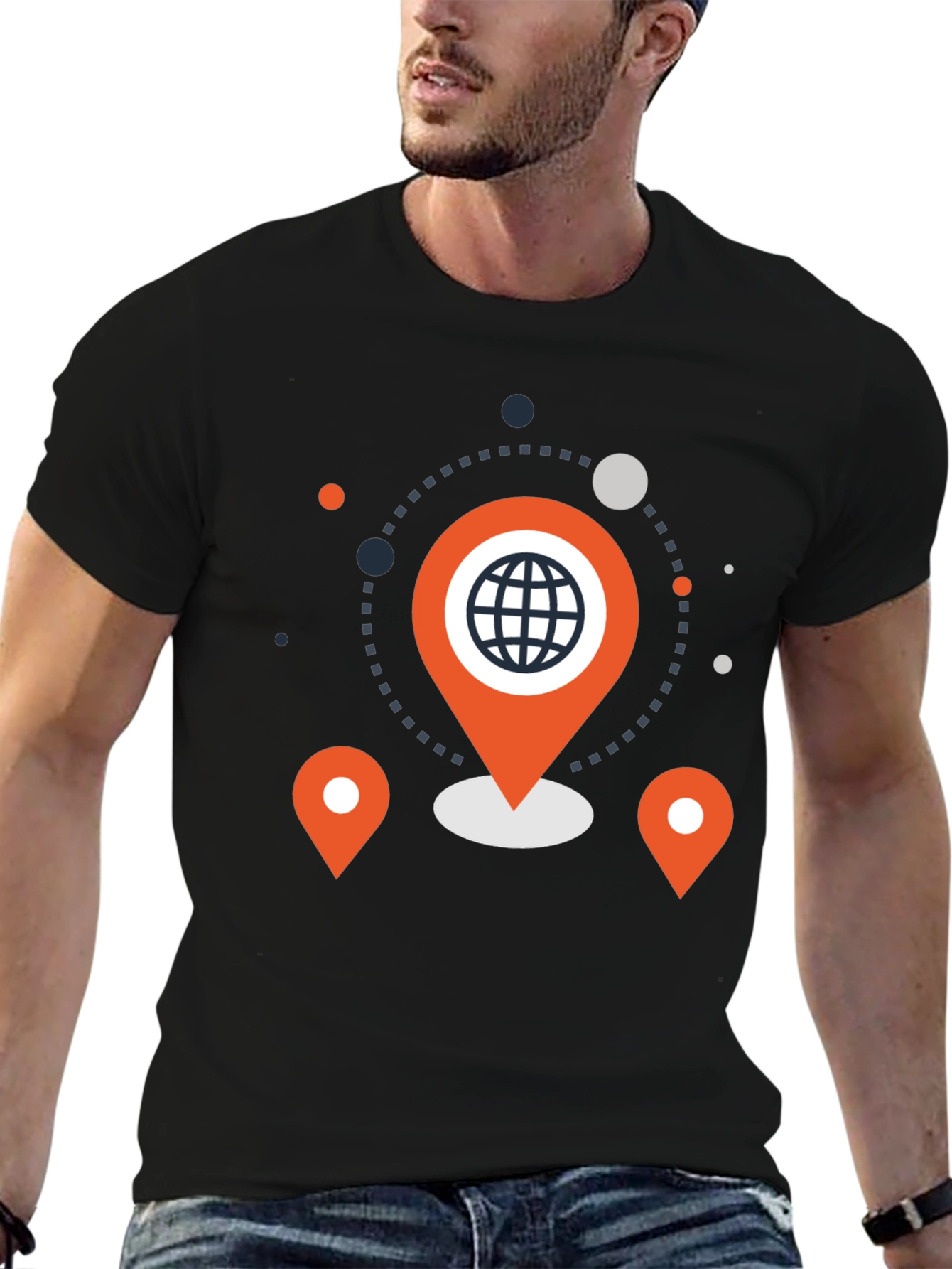 Geometric World Pin Graphic Tee