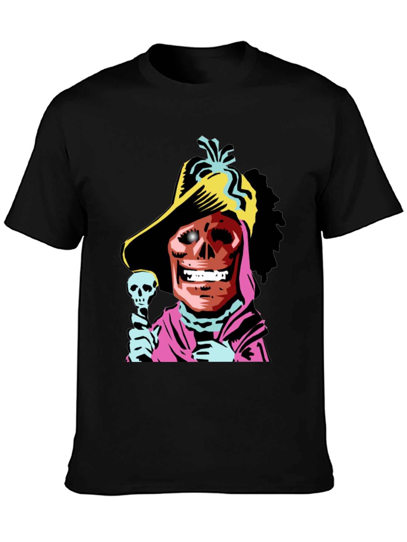 Skull Character Graphic Black T-Shirt