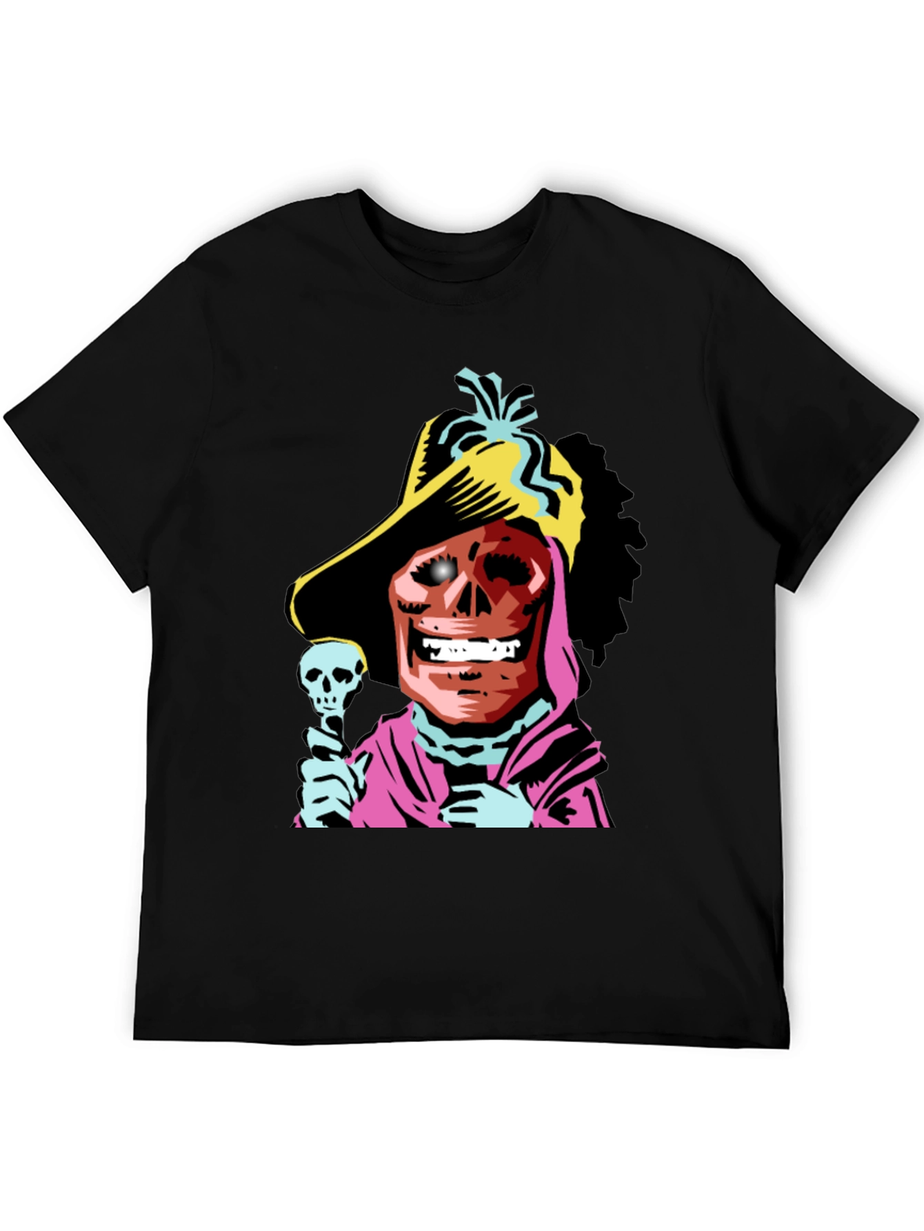 Skull Character Graphic Black T-Shirt