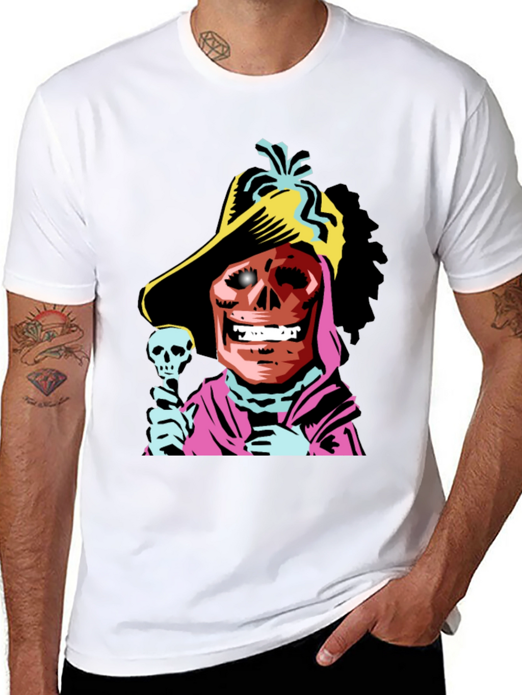 Skull Character Graphic Black T-Shirt