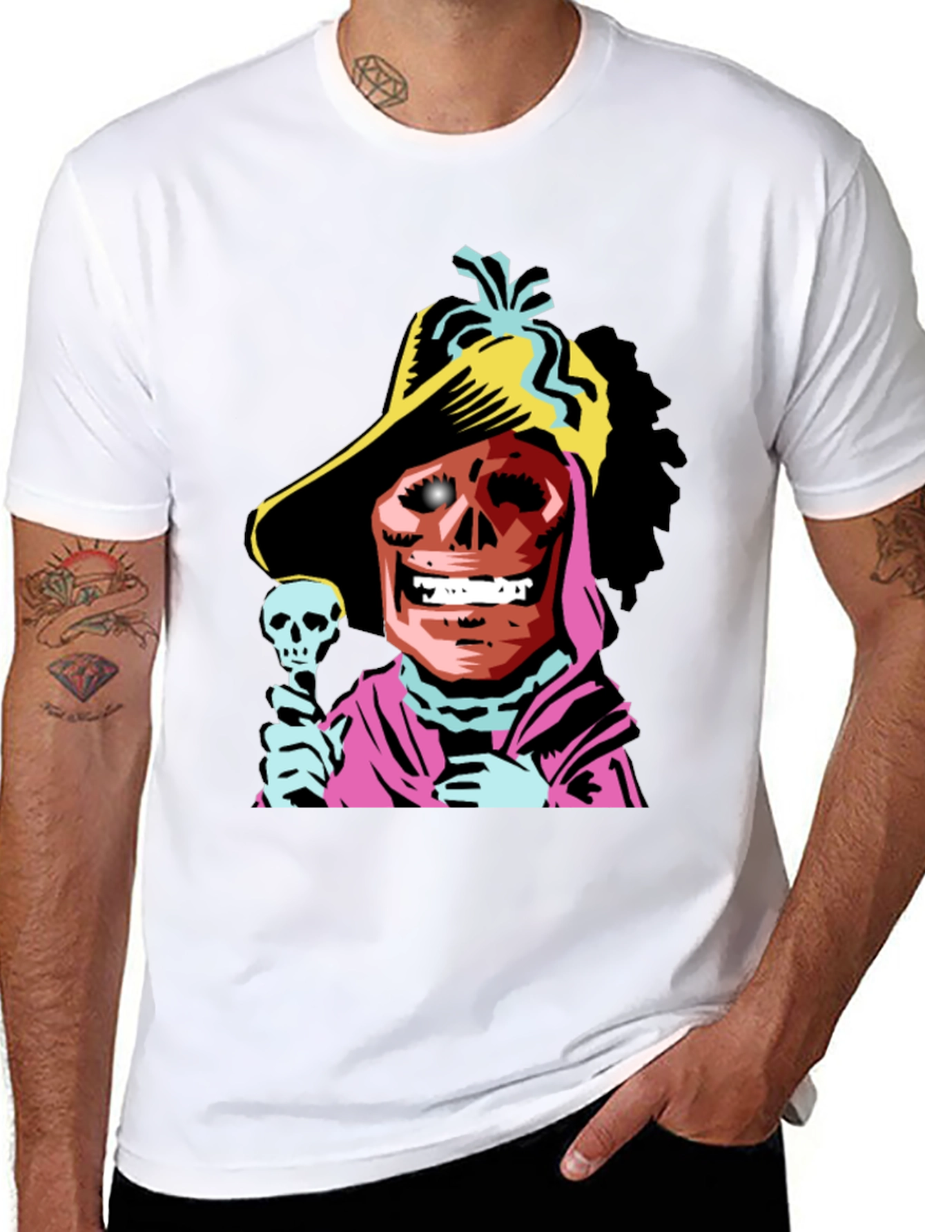 Skull Character Graphic Black T-Shirt